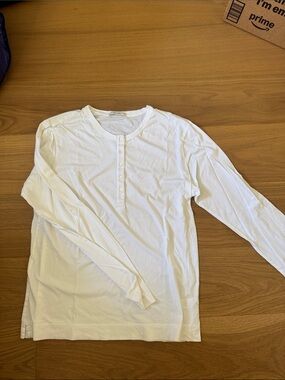 Adam Lippes White Long-Sleeve Henley